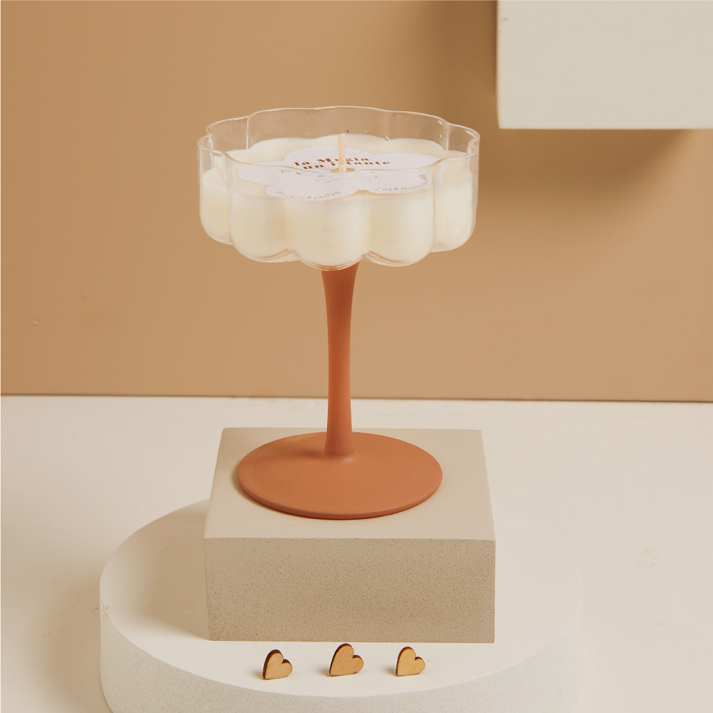 Candela in bicchiere tortora 10x13 cm Artemagiashop