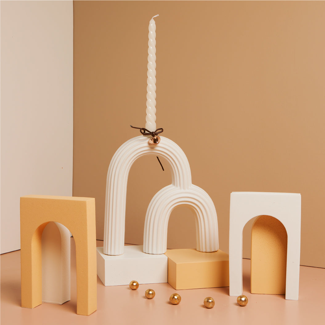 Candelabro con candela 19,4X4X19,3 cm Artemagiashop