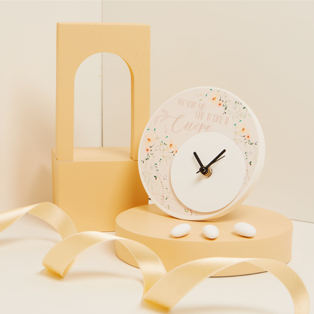 Orologio decoro floreale rosa diametro 14x1 cm Artemagiashop