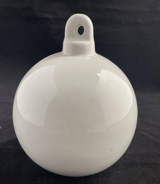 Palla Natale appoggio in ceramica bianco circonferenza 30cm altezza1,5 cm Artemagiashop