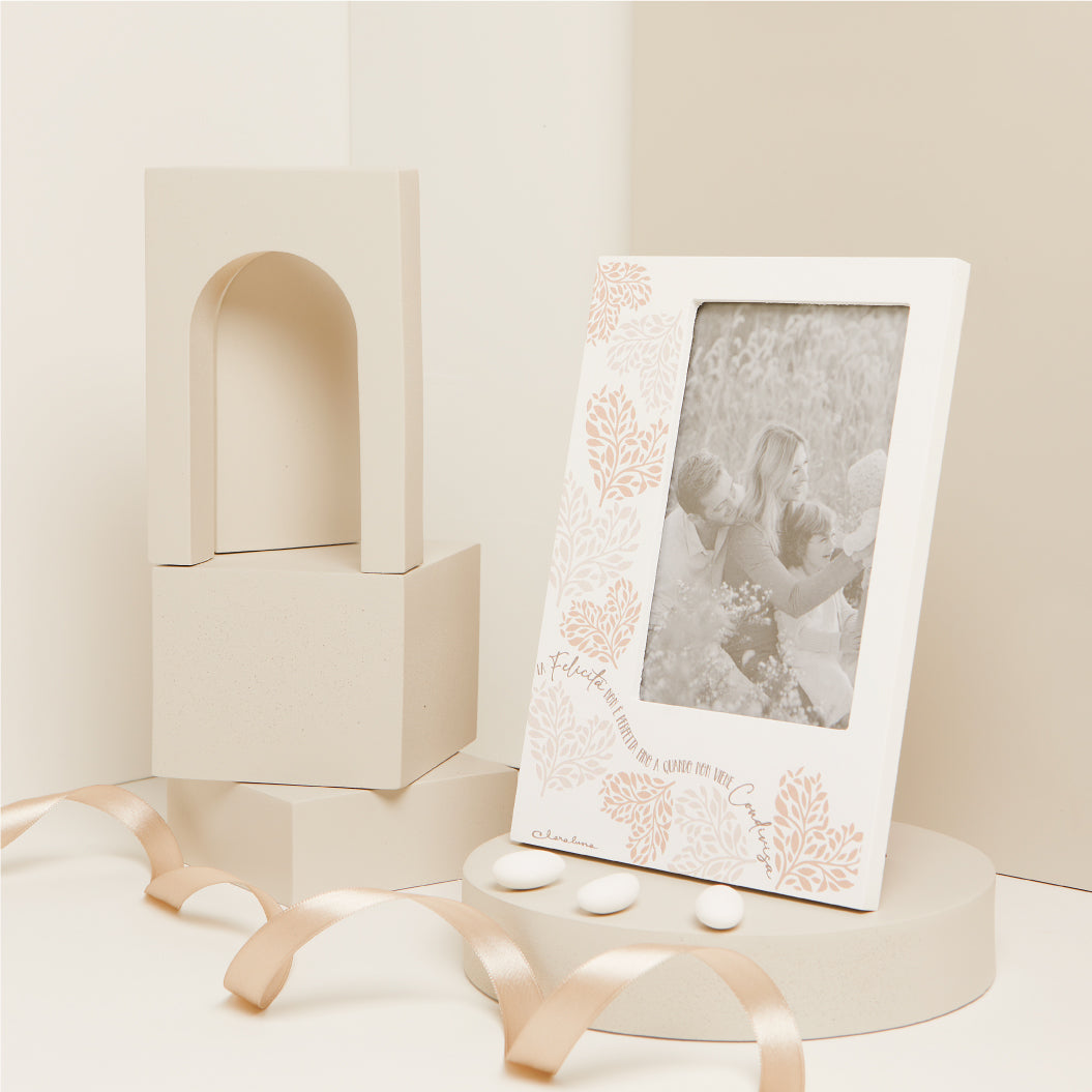 Portafoto decoro cuore rosa 15x21x1 cm Artemagiashop