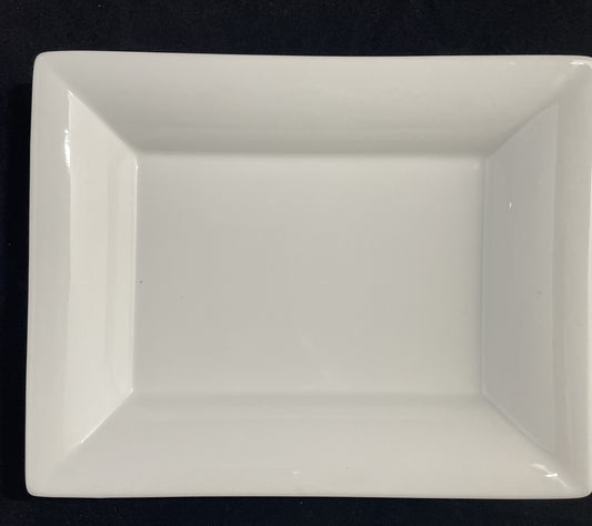 Svuota tasche rettangolare in porcellana bianco 20,2x16 cm altezza 3,5 cm Artemagiashop