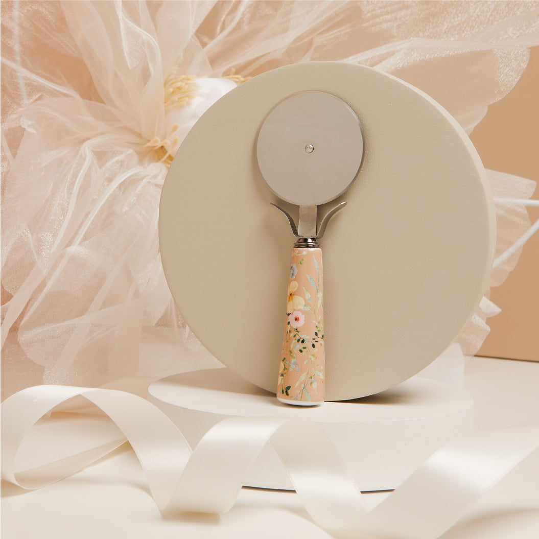 Taglia pizza decorazione floreale altezza 15 cm Artemagiashop