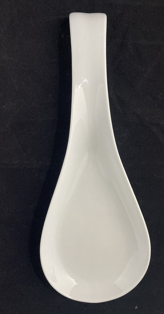 Appoggia cucchiaio rotondo in porcellana bianco lunghezza 26 altezza 2 cm Artemagiashop