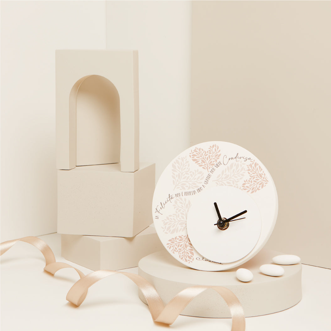 Orologio decoro cuore rosa diametro 14x1cm Artemagiashop