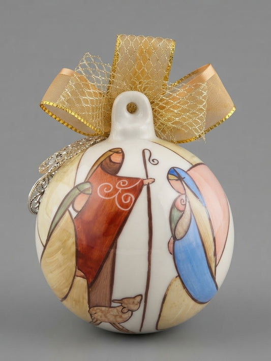 Sfera-Natale-da-appoggio-im-ceramica-decorato-a-mano-Natività-circonfernza-29cm-altezza-11cm Artemagiashop